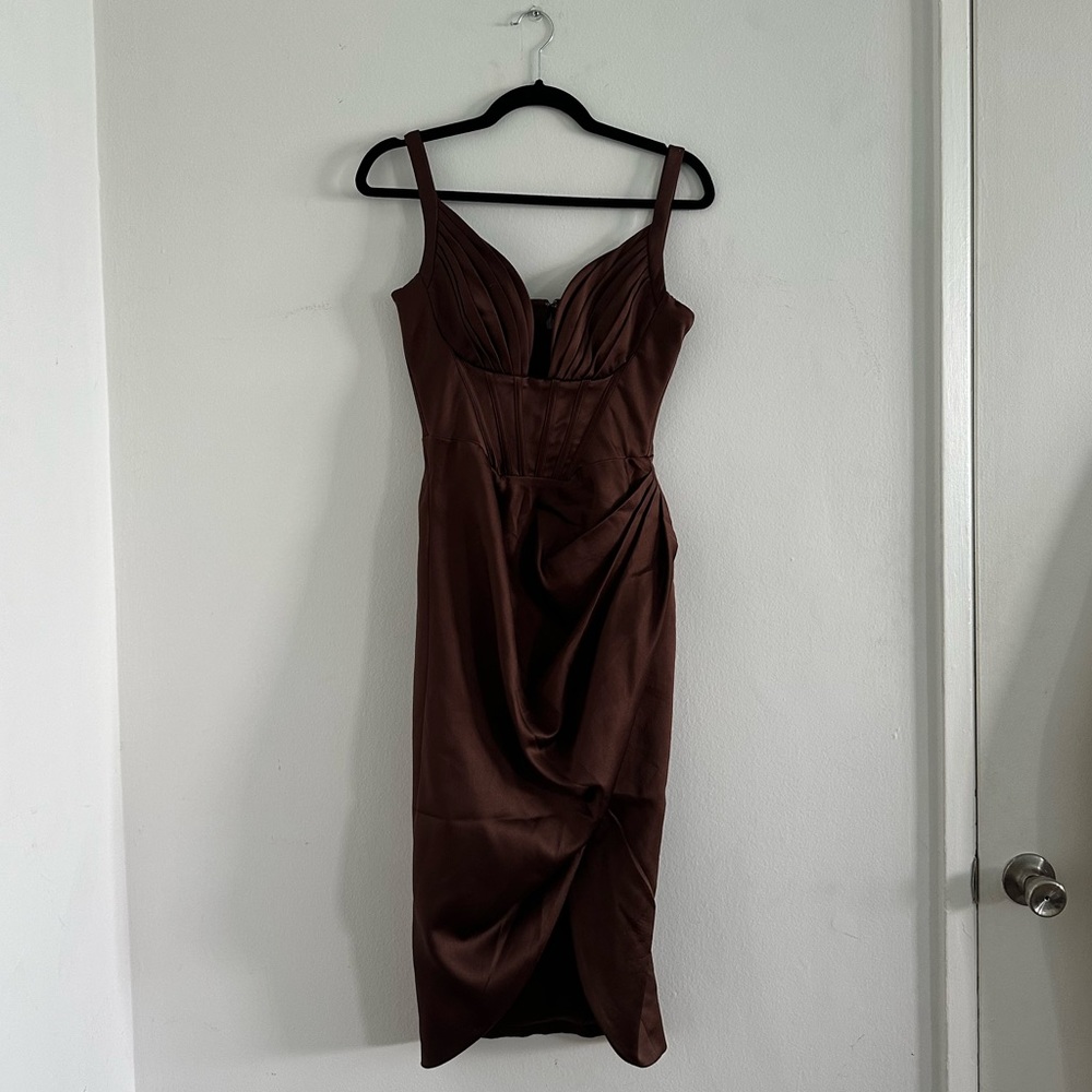 House of CB brown corset dress